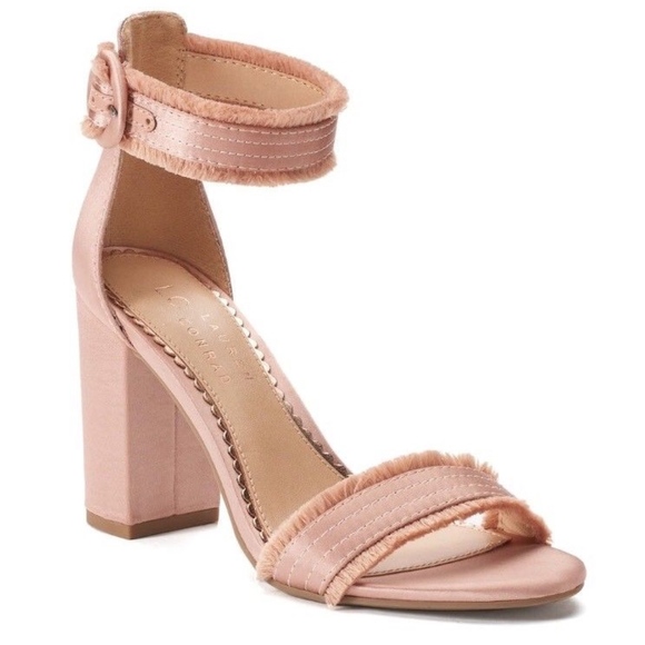 LC Lauren Conrad Shoes - LC LAUREN CONRAD Blush Fringe High Heel Sandals